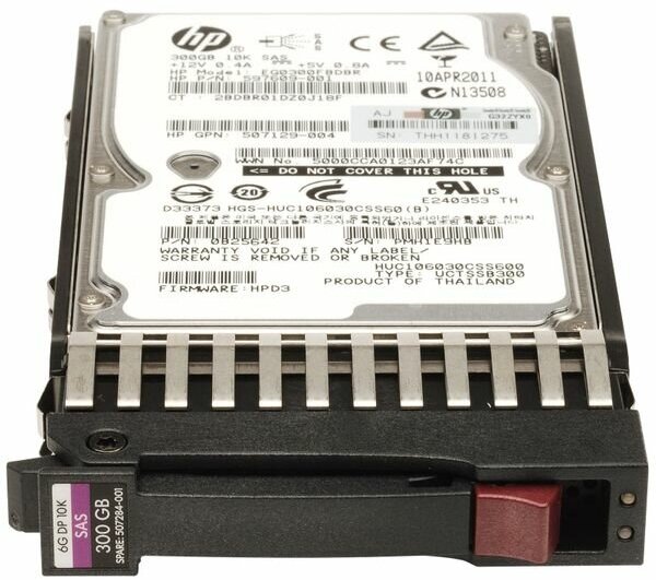 507129-004 HP 300GB 6G SAS 10K 25" SFF Dual Port Hard Drive