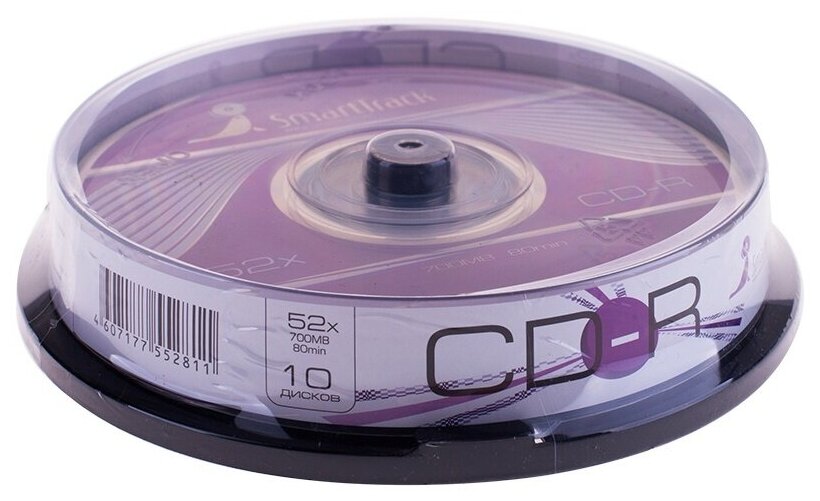 Диск CD-R Smart Track 700Mb, 52 х Cake box, 10 шт (ST000148)