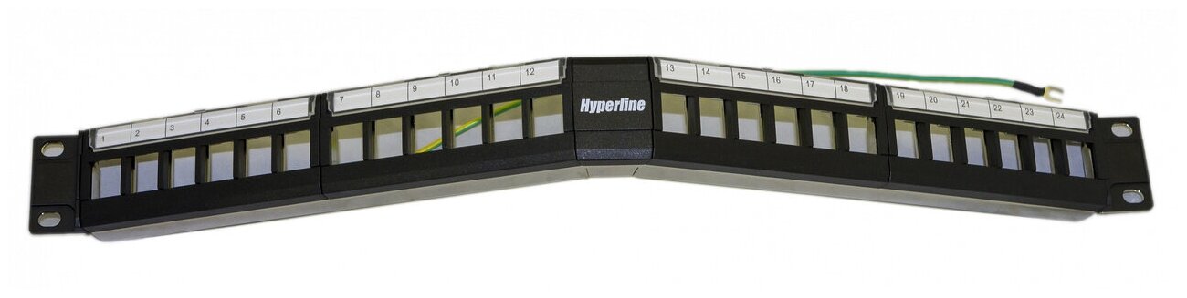 Патч-панель Hyperline PPBL4A-19-24-SH-RM 19", 24 порта, угловая, 1U