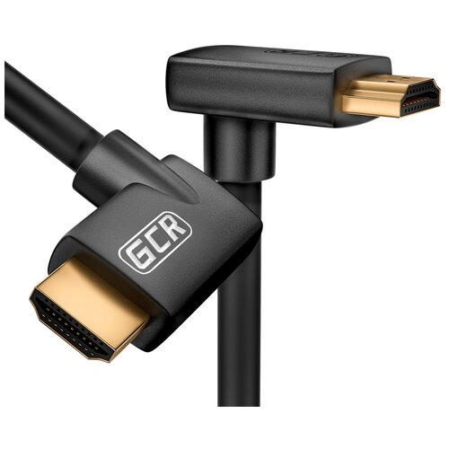Кабель GCR HDMI (правый угол) - HDMI (верхний угол) (GCR-HMAC3), 3 м, черный нейлон кабель gcr hdmi правый угол hdmi правый угол gcr hmac2 2 м 1 шт черный