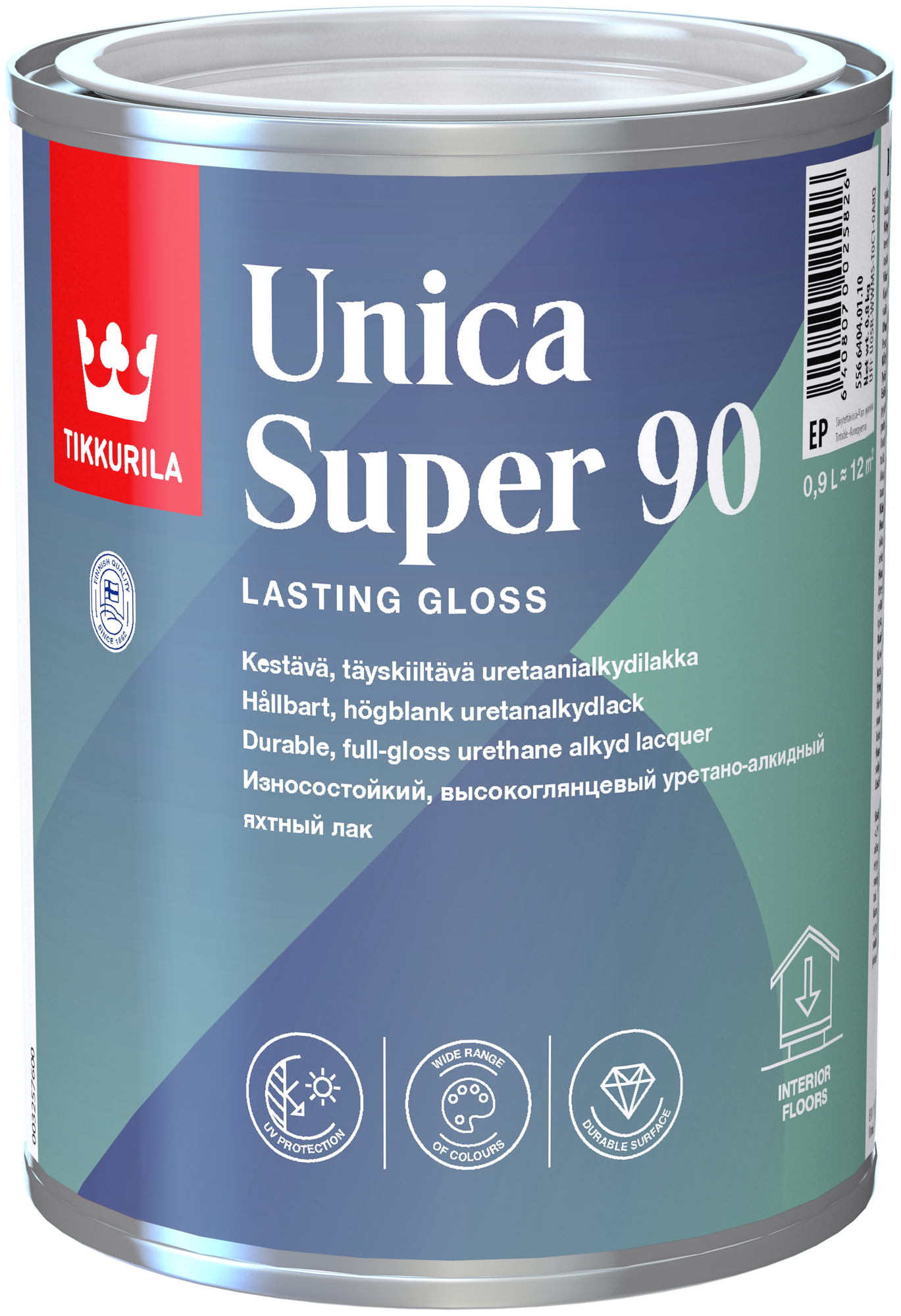 Лак яхтный Tikkurila Unica Super 90 глянцевый (0,9л)