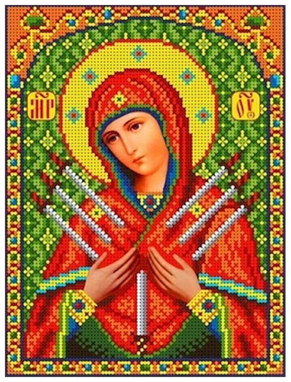 Набор вышивки бисером «Богородица Семистрельная», 18,5x24,5 см, Каролинка