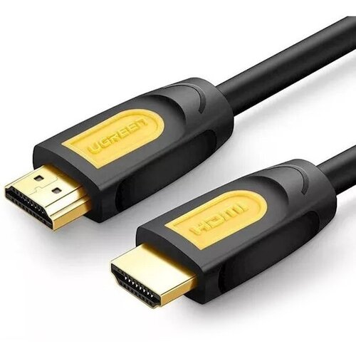 кабель ugreen hd101 10170 hdmi male to male round cable 10 метров жёлтый чёрный Кабель Ugreen HD101 (10128) HDMI Male To Male Round Cable (1,5 метра) жёлтый-чёрный
