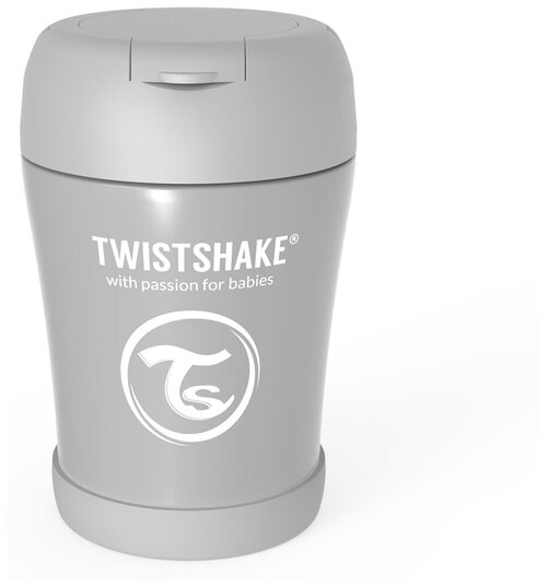 Контейнер-термос Twistshake для еды (Insulated Food Container) 350 мл. Пастельный серый (Pastel Grey). Арт. 78751