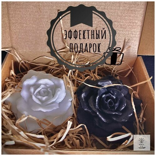 Мыло ручной работы 2 розы в коробке/Подарок мыло ручной работы 2 розы в коробке подарок