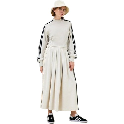 фото Юбка y-3 adidas, макси, пояс на резинке, карманы, размер 28, бежевый