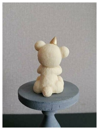 Шоколад белый бельгийский мишка в колпаке, подарок ручной работы, фигурка на торт, 80 гр - фотография № 4