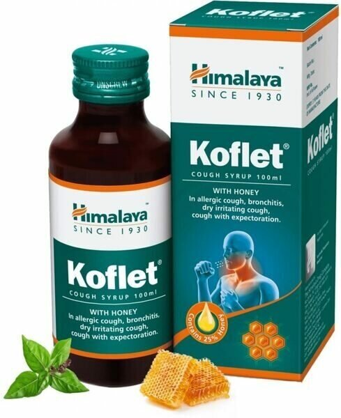 Сироп от кашля с мёдом Кофлет / Koflet with honey , Himalaya , 100 мл.
