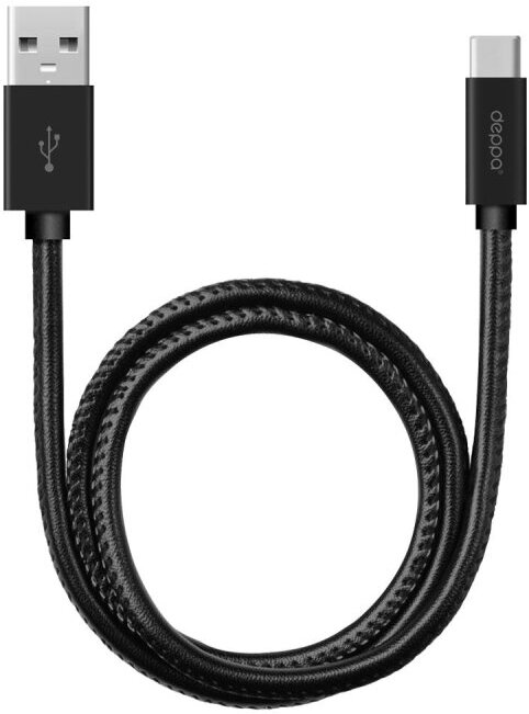 Кабель Deppa USB A - USB Type-C, USB 3.0, 1.2м, черный - фотография № 2