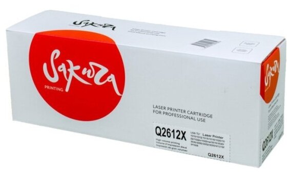 Картридж Sakura Printing SAKURA Q2612X для HP LJ 1010/1012/1015/1020/1022/3015/3020/3030, черный, 3000k