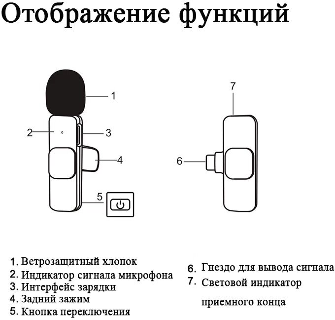 Петличный микрофон K9 Type-C