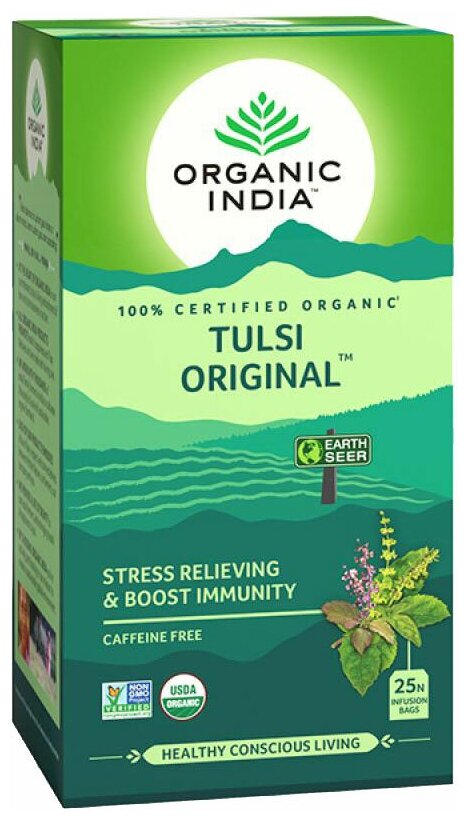 Чай зеленый Organic India Tulsi original в пакетиках