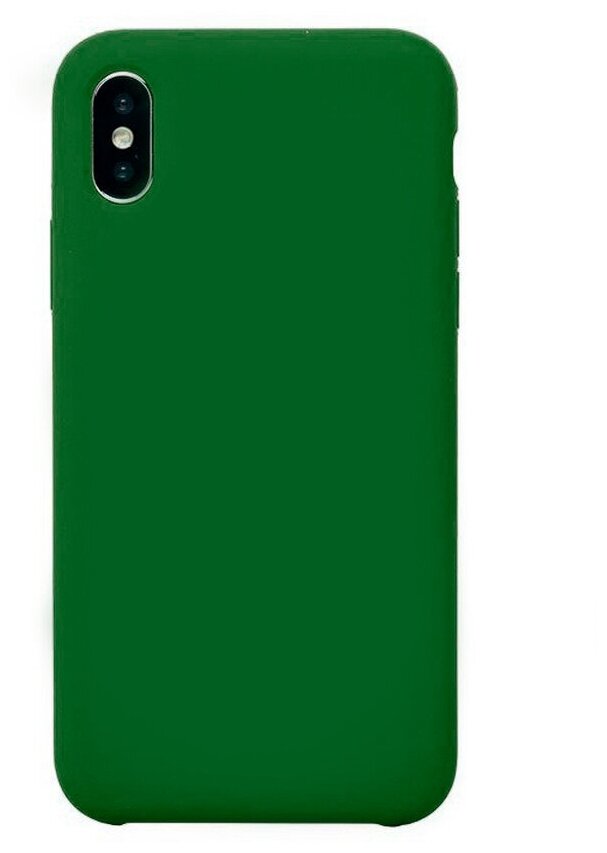 Силиконовая накладка без логотипа (Silicone Case) для Apple iPhone XS Max темно-зеленый
