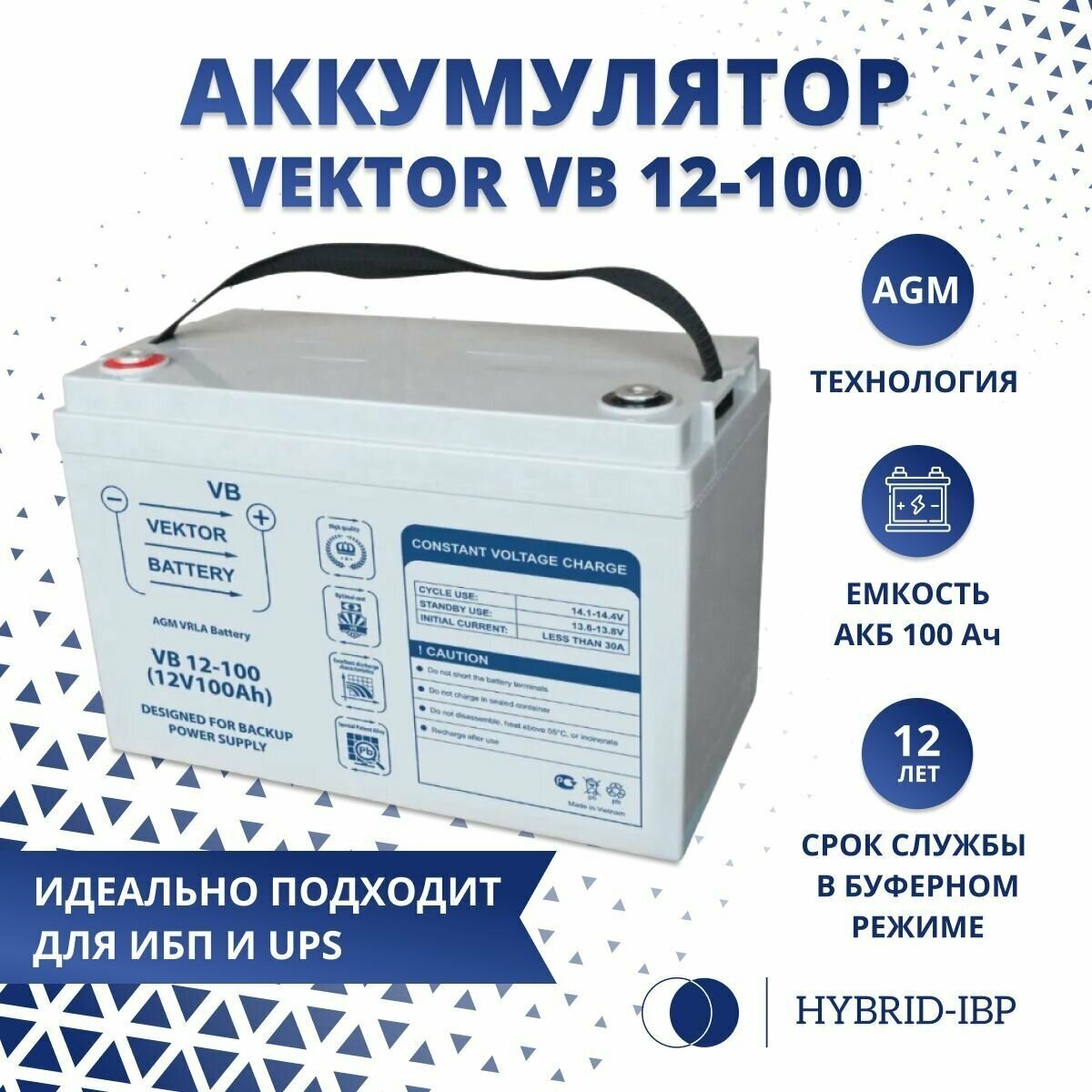 Аккумулятор Vektor VB 12-100