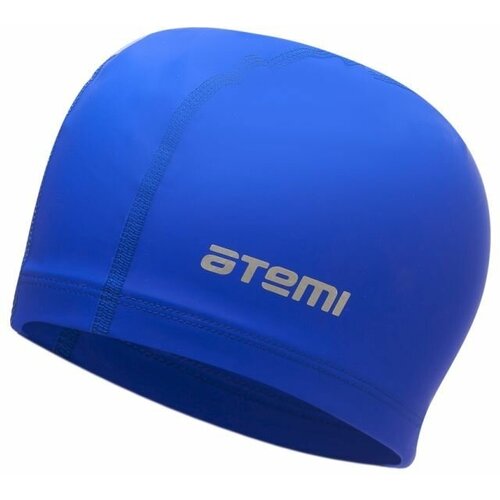 Шапочка для плавания Atemi тканевая с силиконовым покрытием синяя CC103