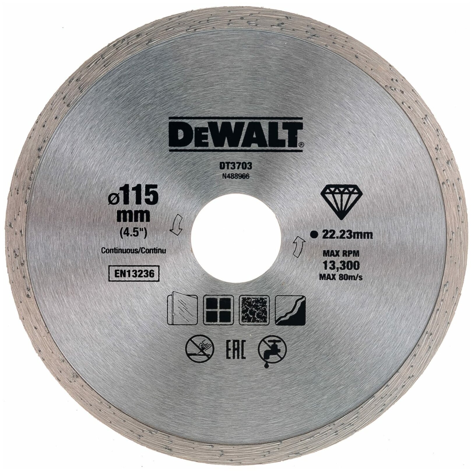 Круг алмазный Dewalt (dt3703-qz) Ф115х22мм по керамике