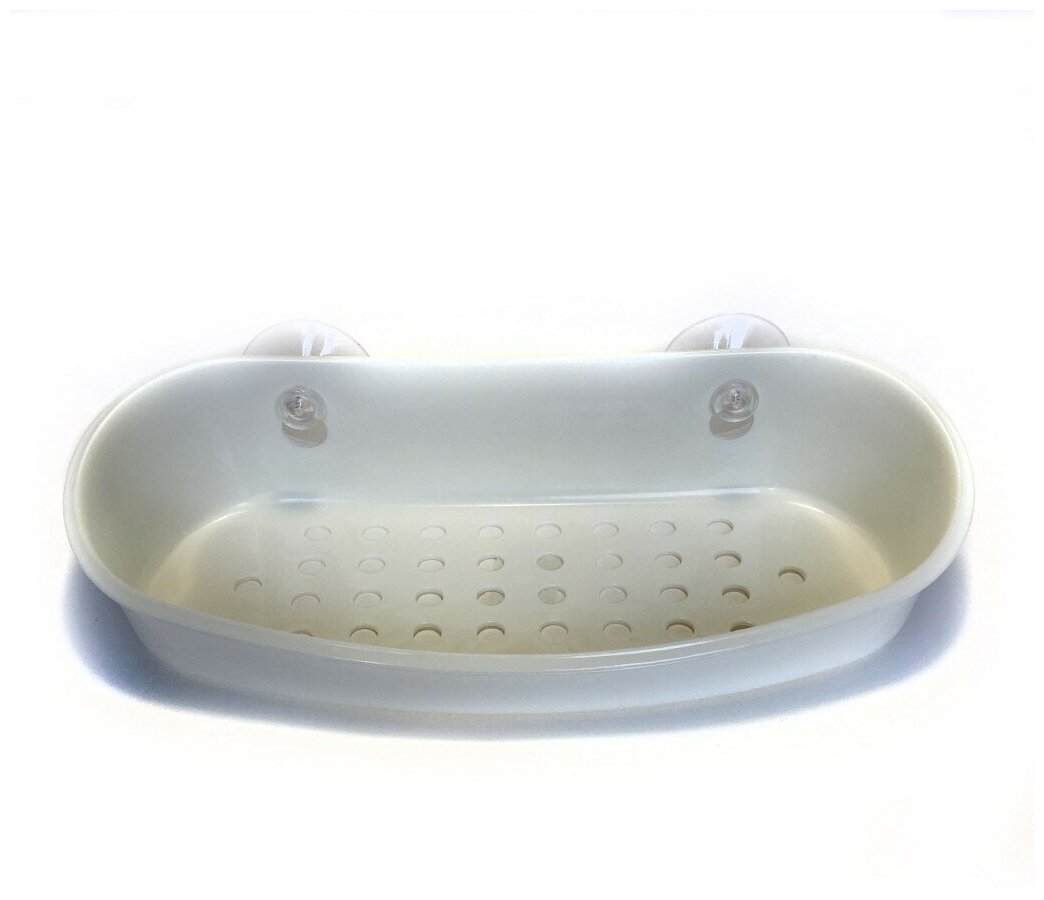 Полка для ванных принадлежностей Multi-purpose Hanging Basket на присосках,10х6х23см, белый - фотография № 1