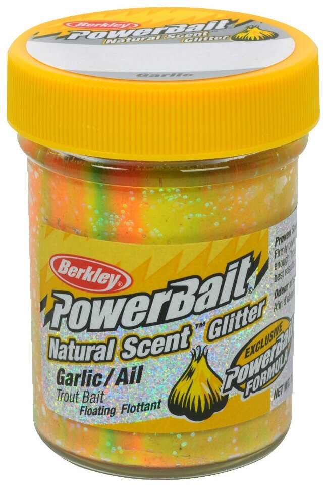 Berkley,   Powerbait Natural Scent Glitter Garlic, Rainbow