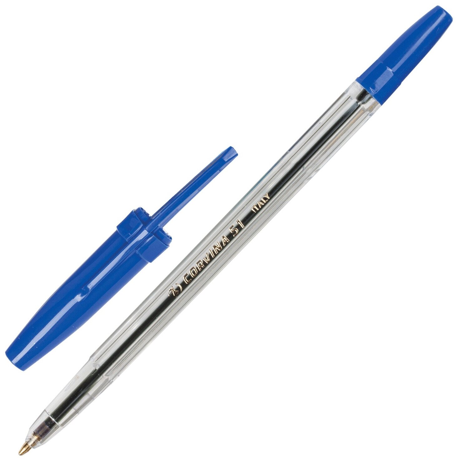 Ручка шариков. Corvina 51 Classic (40163/02) корп.прозрачный d=1мм чернила син. сменный стержень