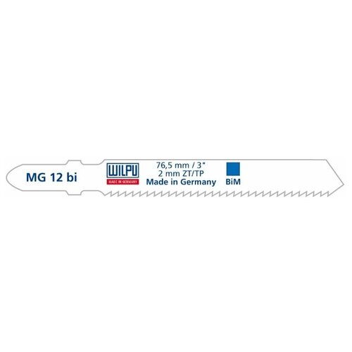 Пилка по металлу MG 12 bi (5 шт: 76.5х7.8х1 мм: 55 мм: 13 TPI: BiM) WILPU 265100005 15598268