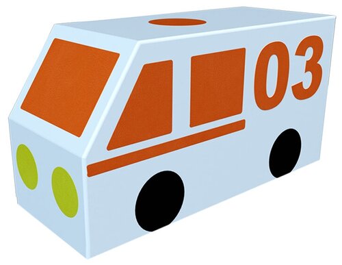 Мягкий модуль ROMANA Машина скорой помощи ДМФ-МК-01.23.04, белый/оранжевый