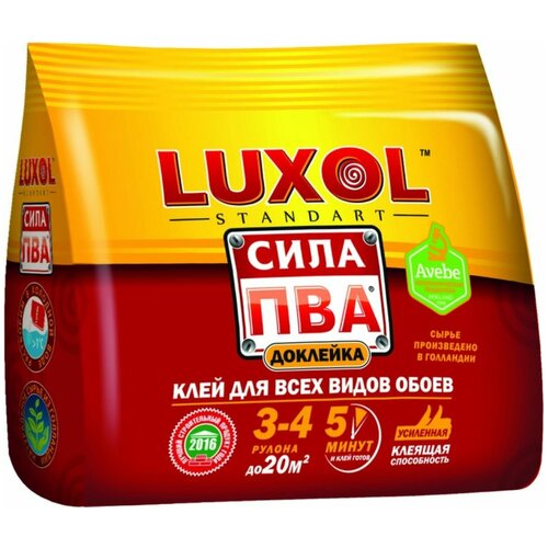 Обойный клей LUXOL Standart сила ПВА, 100 г LUXOL сила ПВА (Standart) 100г.