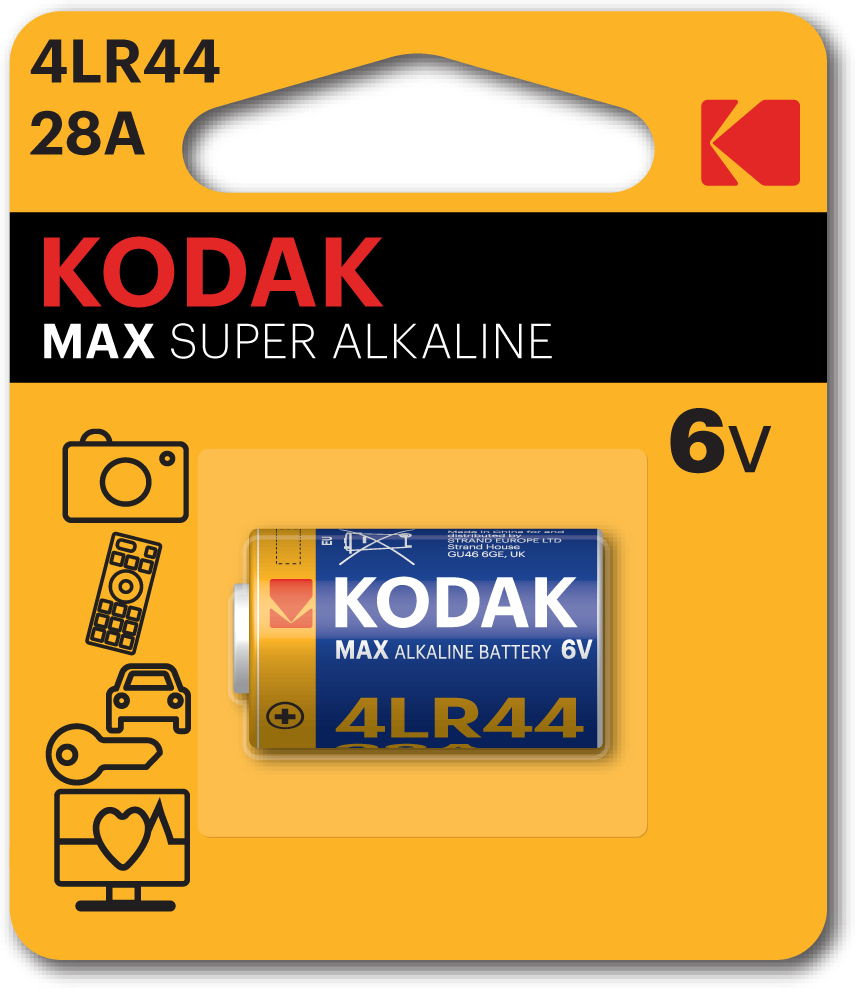 Батарейки Kodak 28A-1BL MAX SUPER Alkaline [K28A-1/4LR44] арт. Б0052731 (1 шт.)