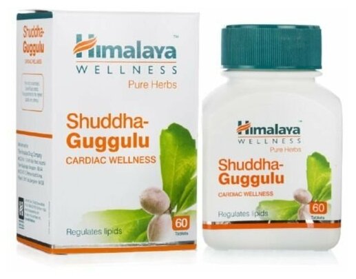 Шудха Гуггулу Хималая (Shuddha Guggulu Himalaya) для обмена веществ и снижения холестерина, 60 таб.