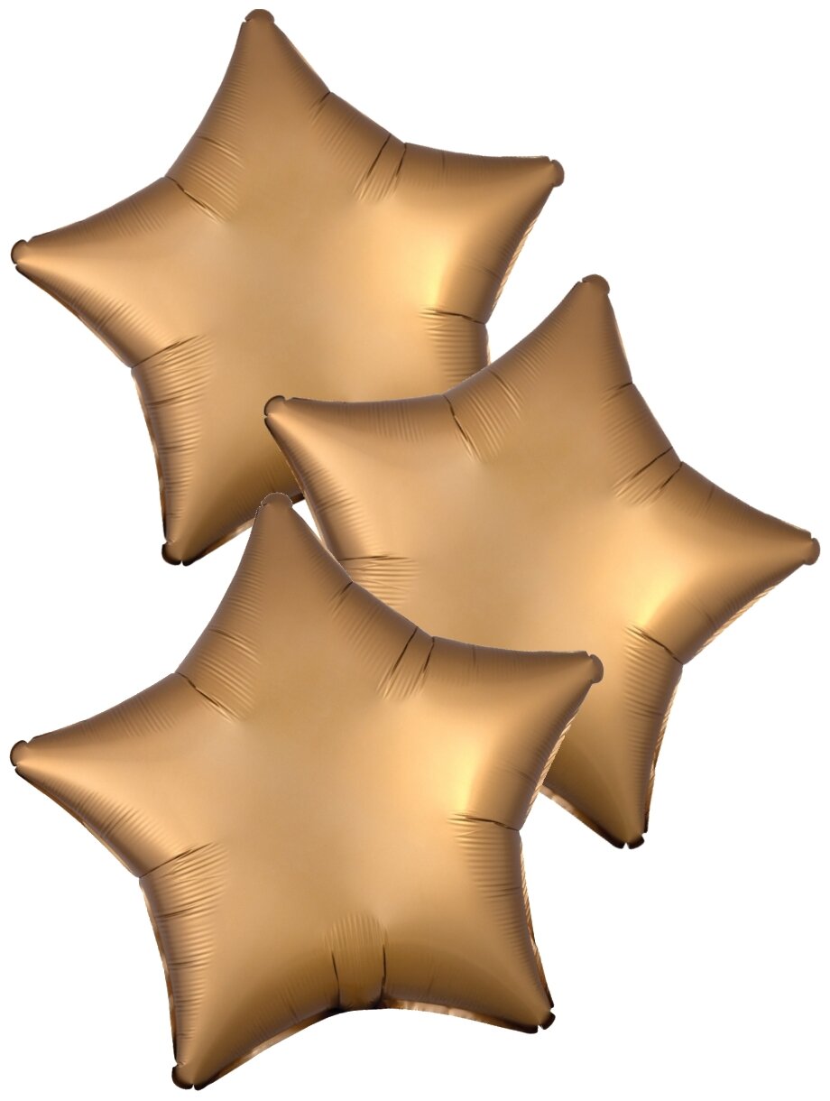 Набор воздушных шаров Anagram звёзды Сатин Золотой 46 см 3 шт