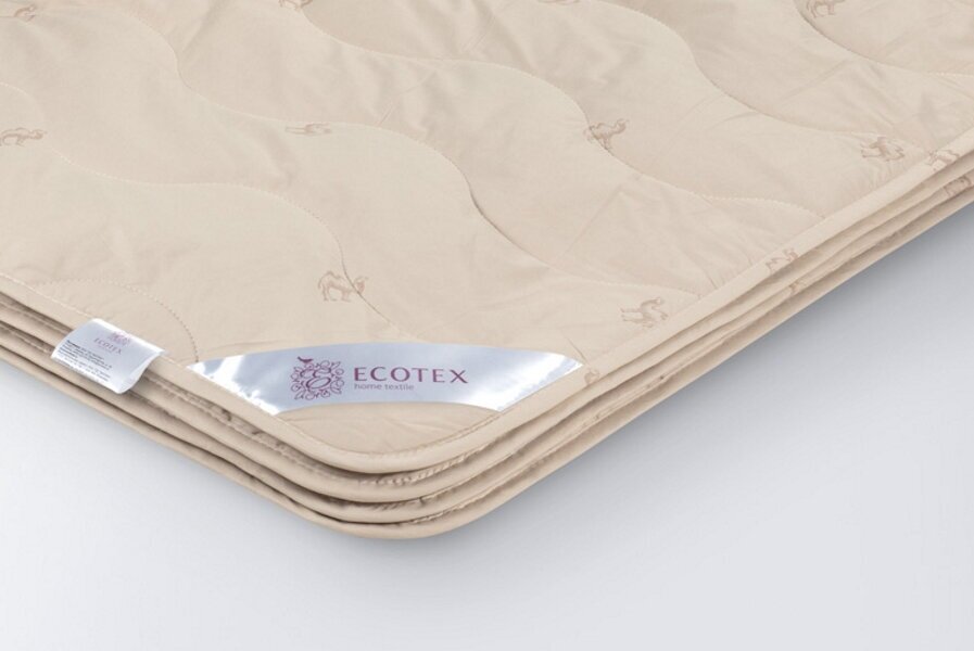 Одеяло облегченное верблюжья шерсть евро (200x220 см) "Караван", чехол - тик (100% хлопок), Ecotex - фотография № 3