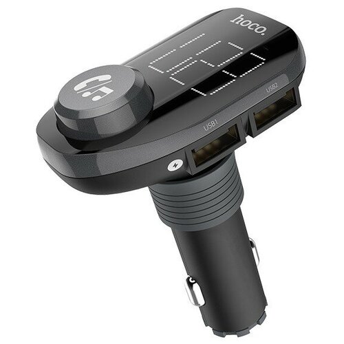 фото Автомобильное зарядное устройство hoco e45 happy road 4.2, 2хusb, 2.4a, microsd, usb flash, fm (черный)