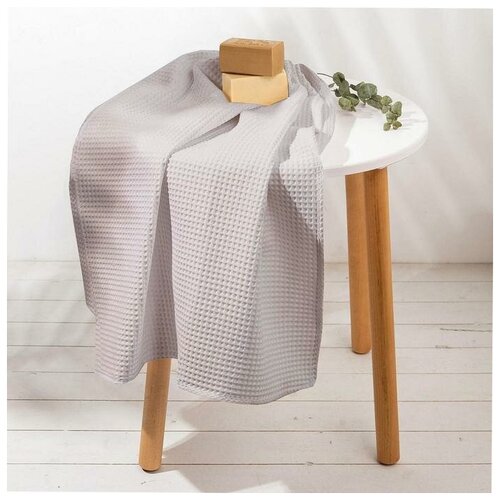 фото Полотенце "серый" 70х150 см, 100% хлопок, ваф. полотно, 160 гр/м2 6486525 этель