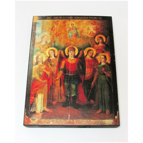 Икона Собор Архистратига Михаила, размер иконы - 40x60 освященная икона собор архистратига михаила на дереве