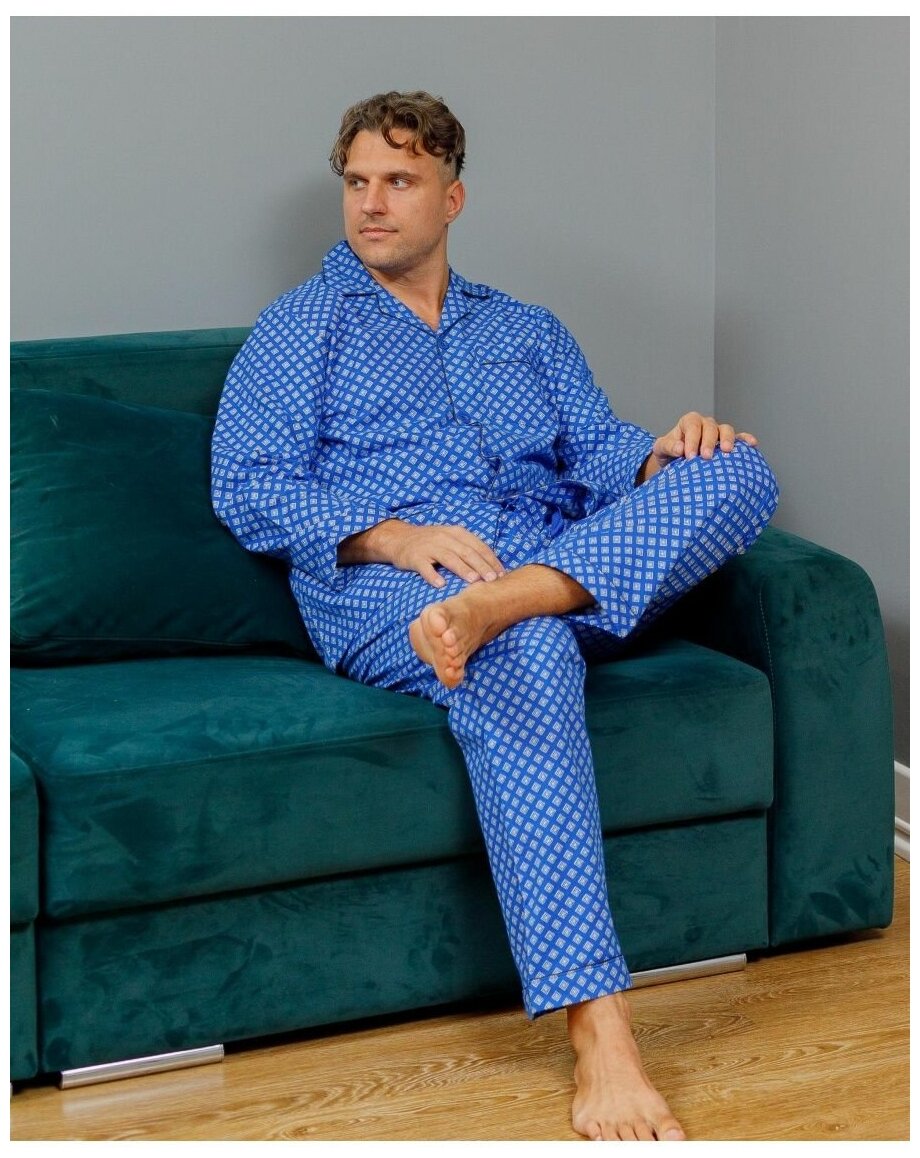 Пижама мужская со штанами фланелевая - фотография № 9