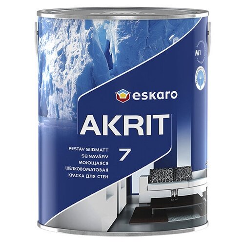 Краска акриловая Eskaro Akrit 7 полуматовая бесцветный 2.7 л