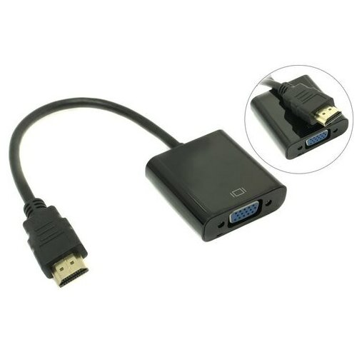 Кабель-адаптер HDMI --> VGA (15F) чёрный видео адаптер hdmi на vga 19m 15f at1013 кабель 10 см чёрный