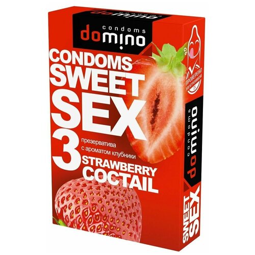 Презервативы DOMINO SWEET SEX Strawberry cocktail