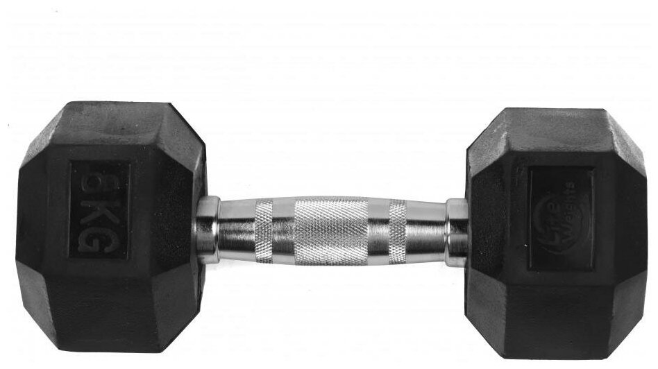 Гантель гексагональная Lite Weights обрезиненная 3184LW, 8кг