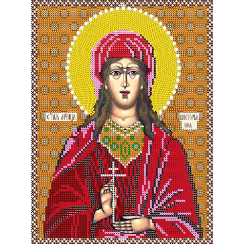 Вышивка бисером иконы Святая Виктория 19*24 см вышивка бисером иконы святая троица 19 24 см