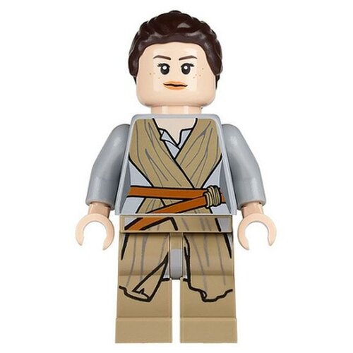 Минифигурка Лего Lego sw0677 Rey - Dark Tan Tied Robe