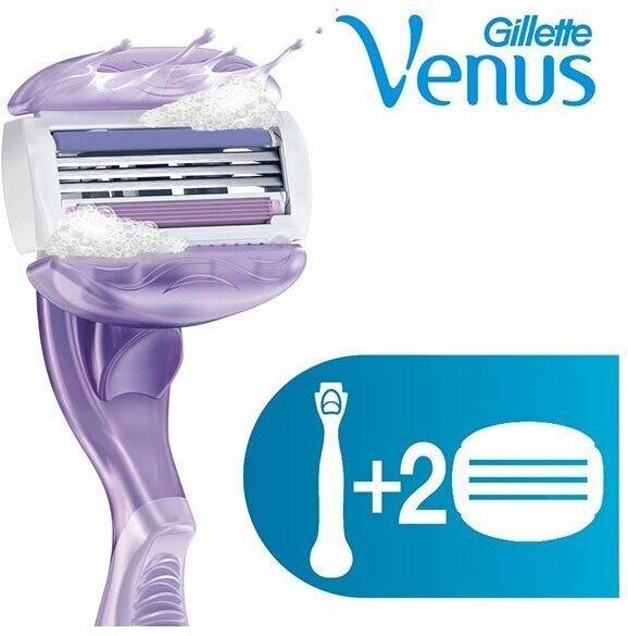 Женская бритва Gillette Venus Breeze + 2 сменные кассеты cо встроенными полосками с гелем