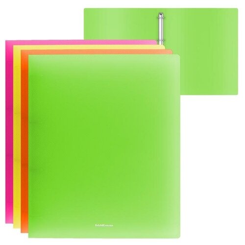 фото Папка на 4 кольцах erich krause "glance neon", 35мм, 500мкм, ассорти, цена за штуку, 288478 erichkrause