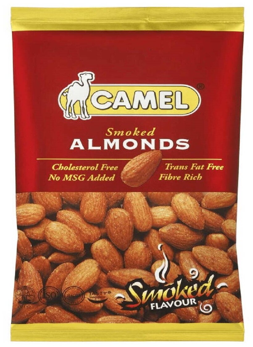 Жареный миндаль со вкусом копчения "Smoked Almonds" т.м. "Camel", 40гр/20/160