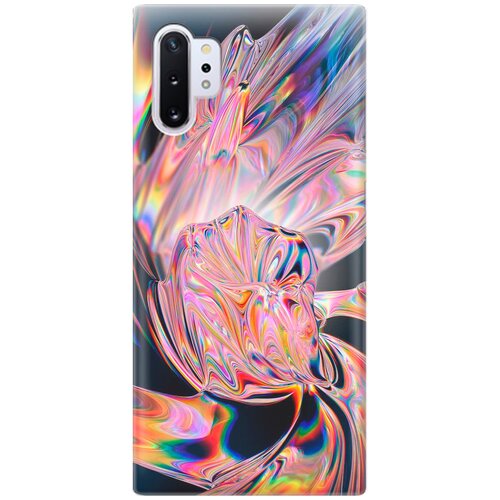 фото Ультратонкий силиконовый чехол-накладка для samsung galaxy note 10+ с принтом "стеклянная абстракция" gosso