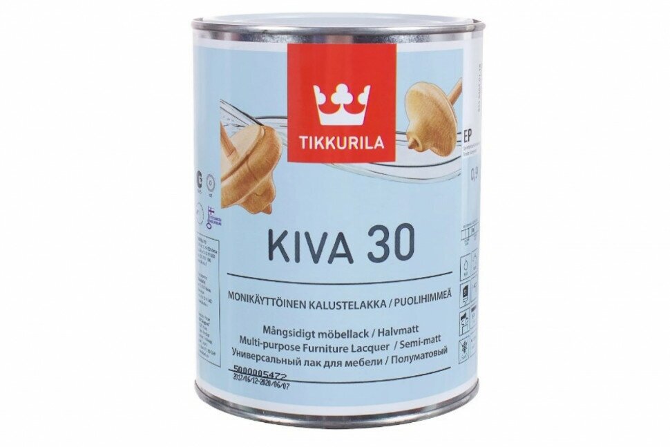 Tikkurila Kiva 30 бесцветный, полуматовая, 1.07 кг, 0.9 л