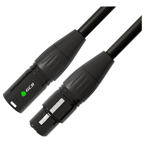 GCR Кабель 1.5m микрофонный XLR M / XLR F , черный, AL case черный, GCR-53353