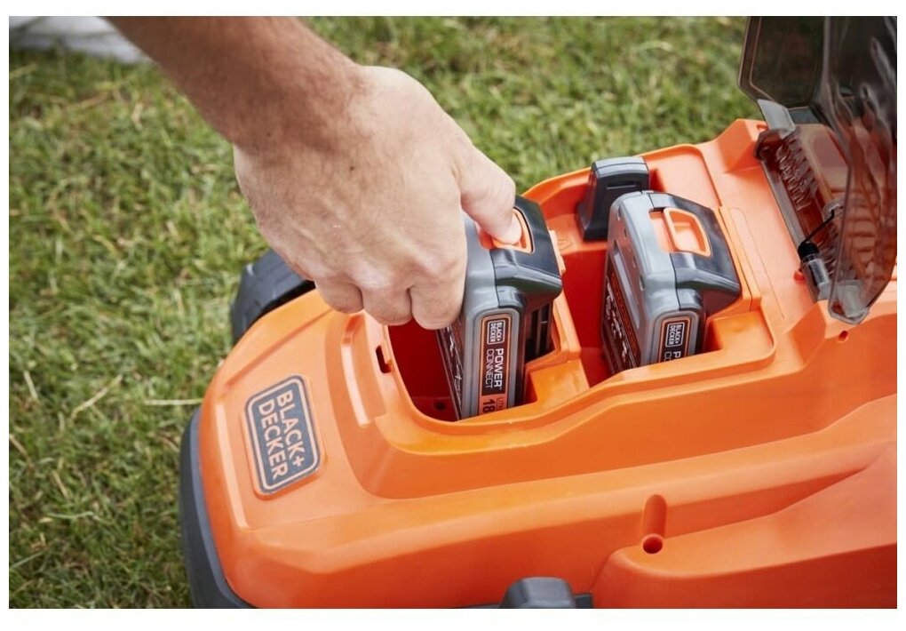 Аккумуляторная газонокосилка 2x18В, 2x2.5 Ач BLACK+DECKER BCMW3318L2-QW - фотография № 6