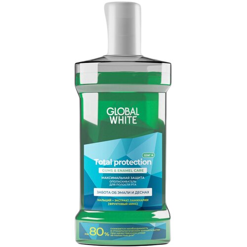 Ополаскиватель для рта Global white Total Protect кальций