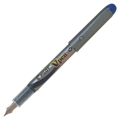 PILOT Ручка перьевая V-Pen Silver, M (SVP-4M), SVP-4M-B, черный цвет чернил, 1 шт.