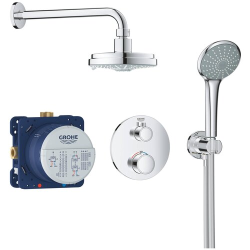 Смеситель с душевой лейкой Grohe Grohtherm 34735000, серебристый хром 1250 мм